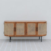 The Gileteen Natural Sideboard Buffet Rattan Kitchen and Living Room
